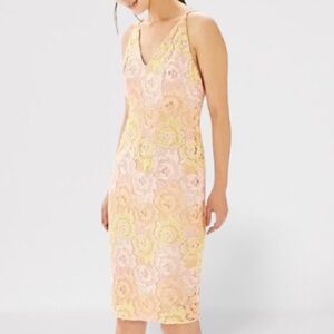 Topshop Pink and Yellow Lace Floral Dress ⭐️